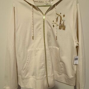 Disneyland 70th Cream Zip up with Gold Accents